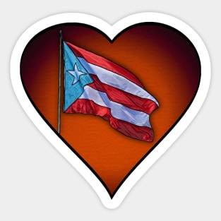 Puerto Rican Flag Heart Sticker